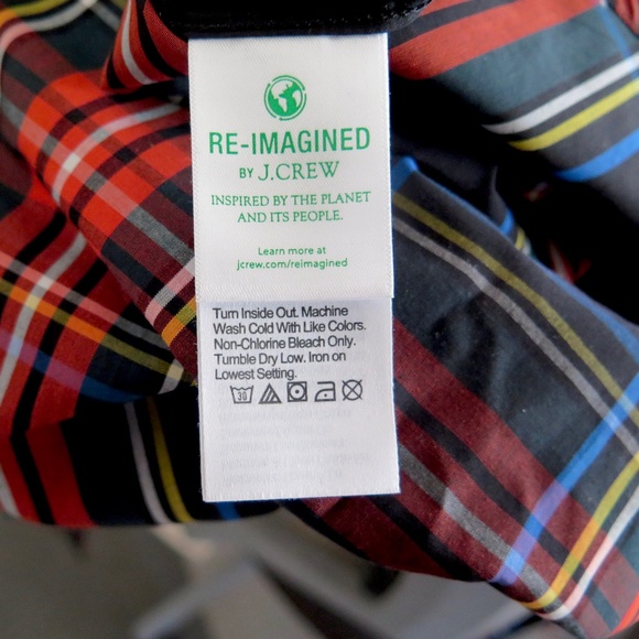 J. Crew NWT Size 20 Jeweled Button Ruffled Popover Top Stewart Tartan Plaid - Picture 11 of 13